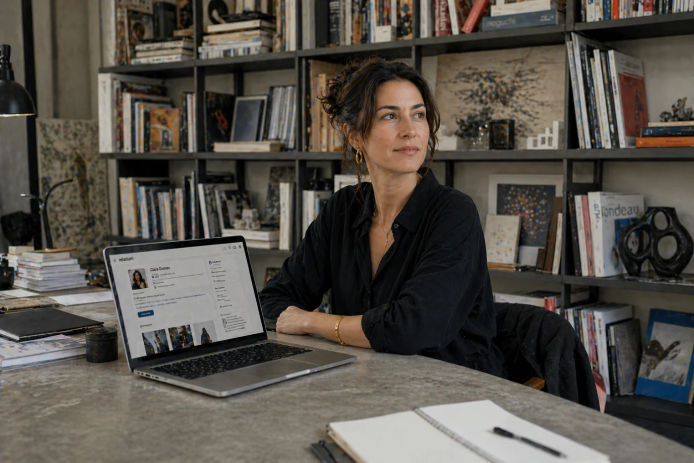 Curatrice consultant un profil professionnel sur Relatium